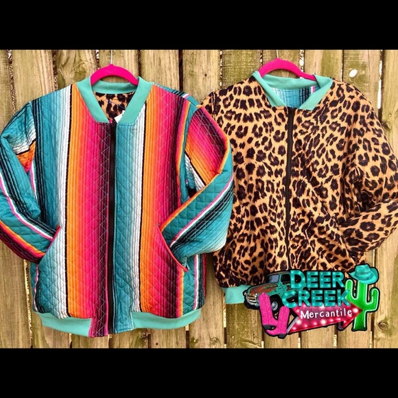 Crazy Train Reversible Bomber Jacket Serape - Picture 2 of 2